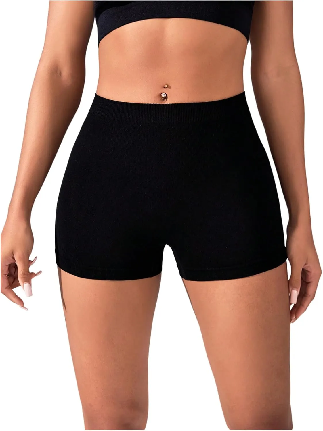 Women's Leopard Print High Waisted Sports Biker Shorts Tummy Control Stretchy Shorts
