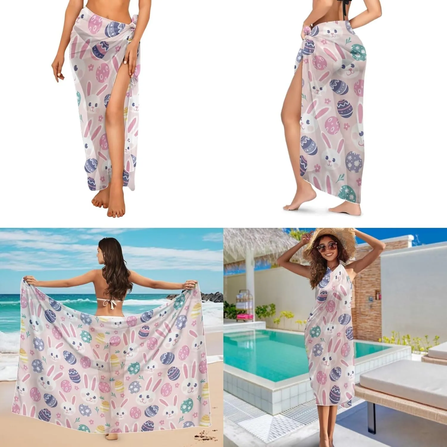Womens One Piece Swimsuits with Sarong Coverups Ruffled Deep V Neck Bathing Suits with Bikini Cover up Beach Skirt