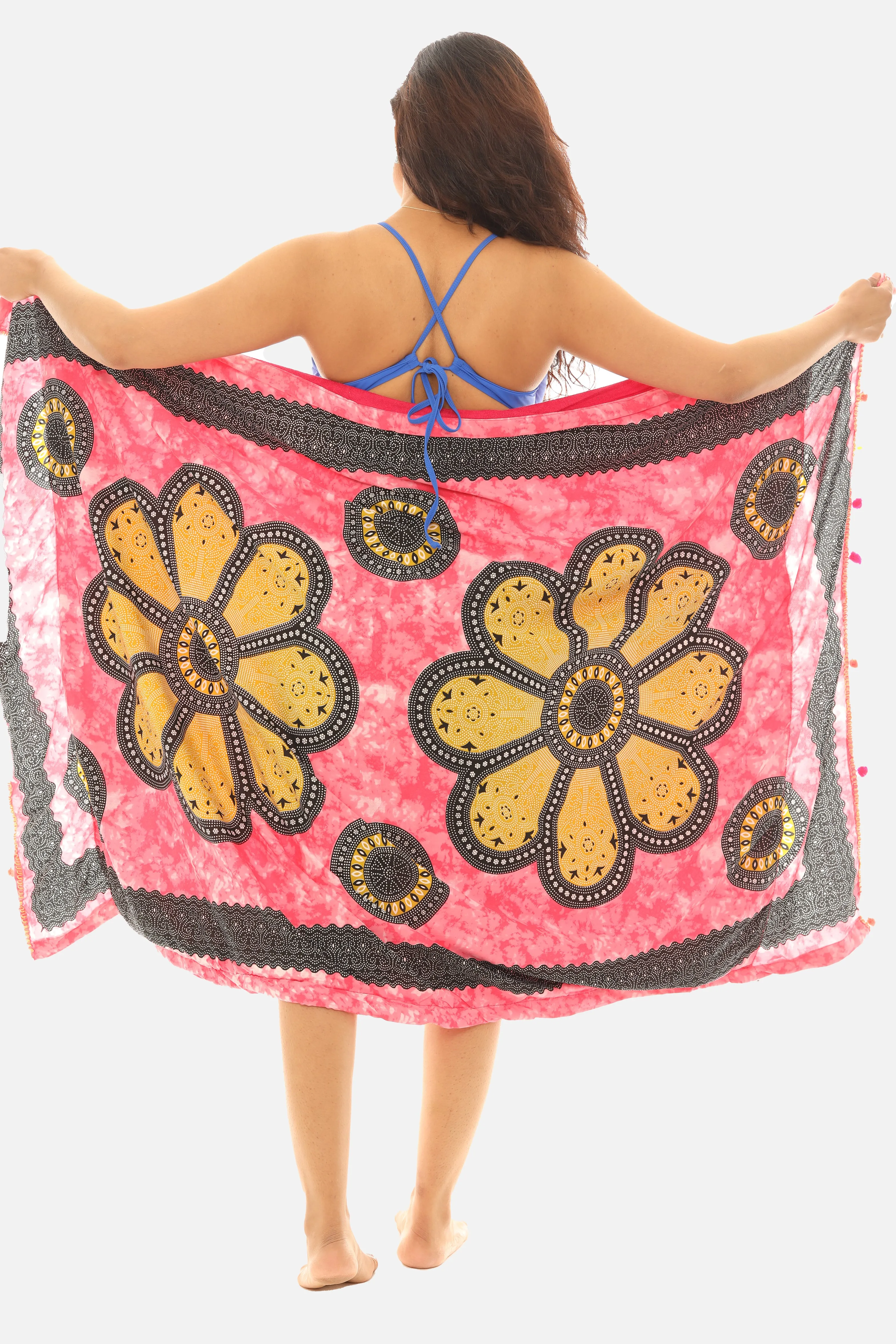 Women's Polyester Printed Sarong With Soft Towel Lining