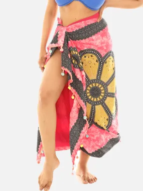 Women's Polyester Printed Sarong With Soft Towel Lining