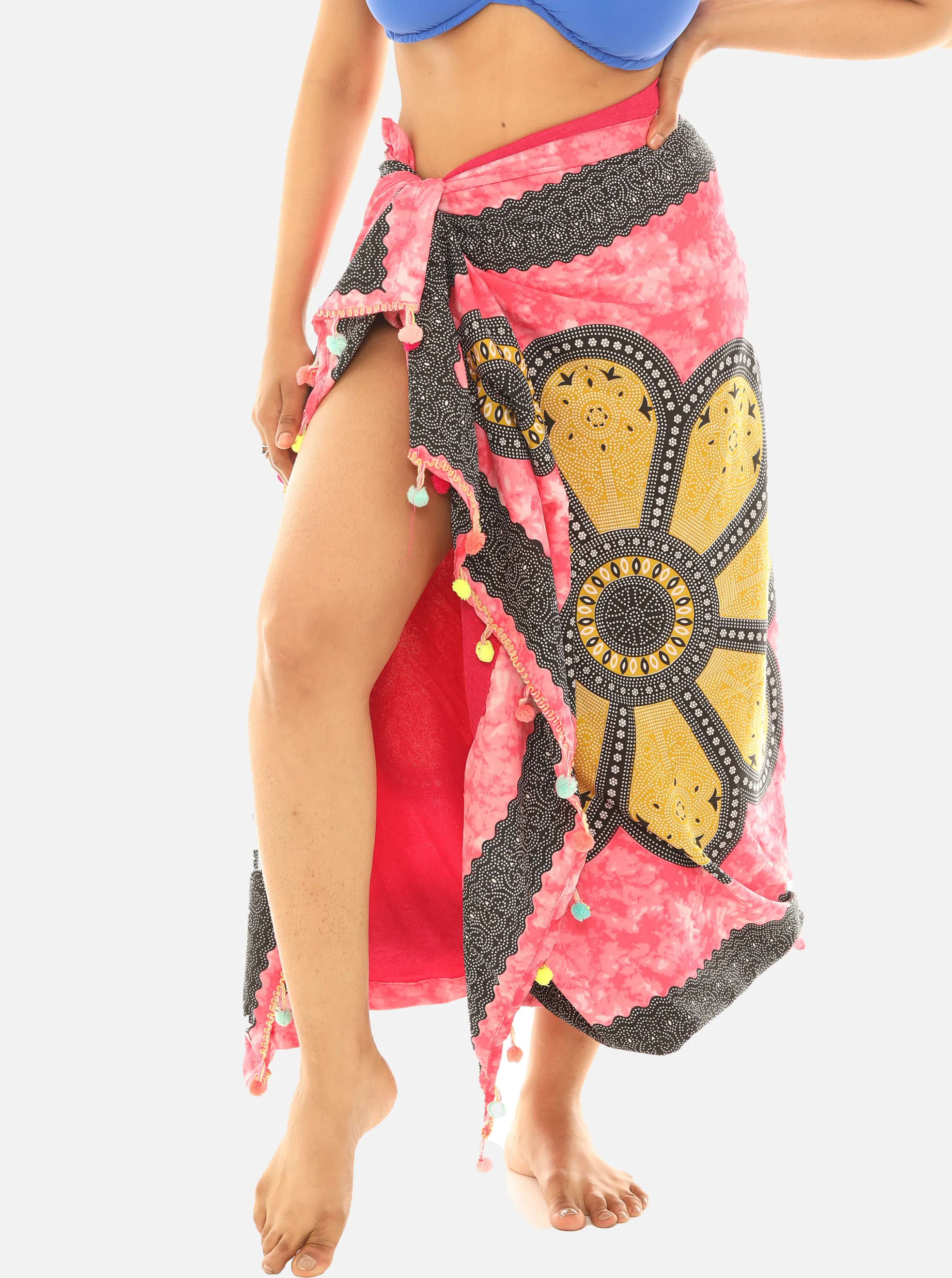 Women's Polyester Printed Sarong With Soft Towel Lining