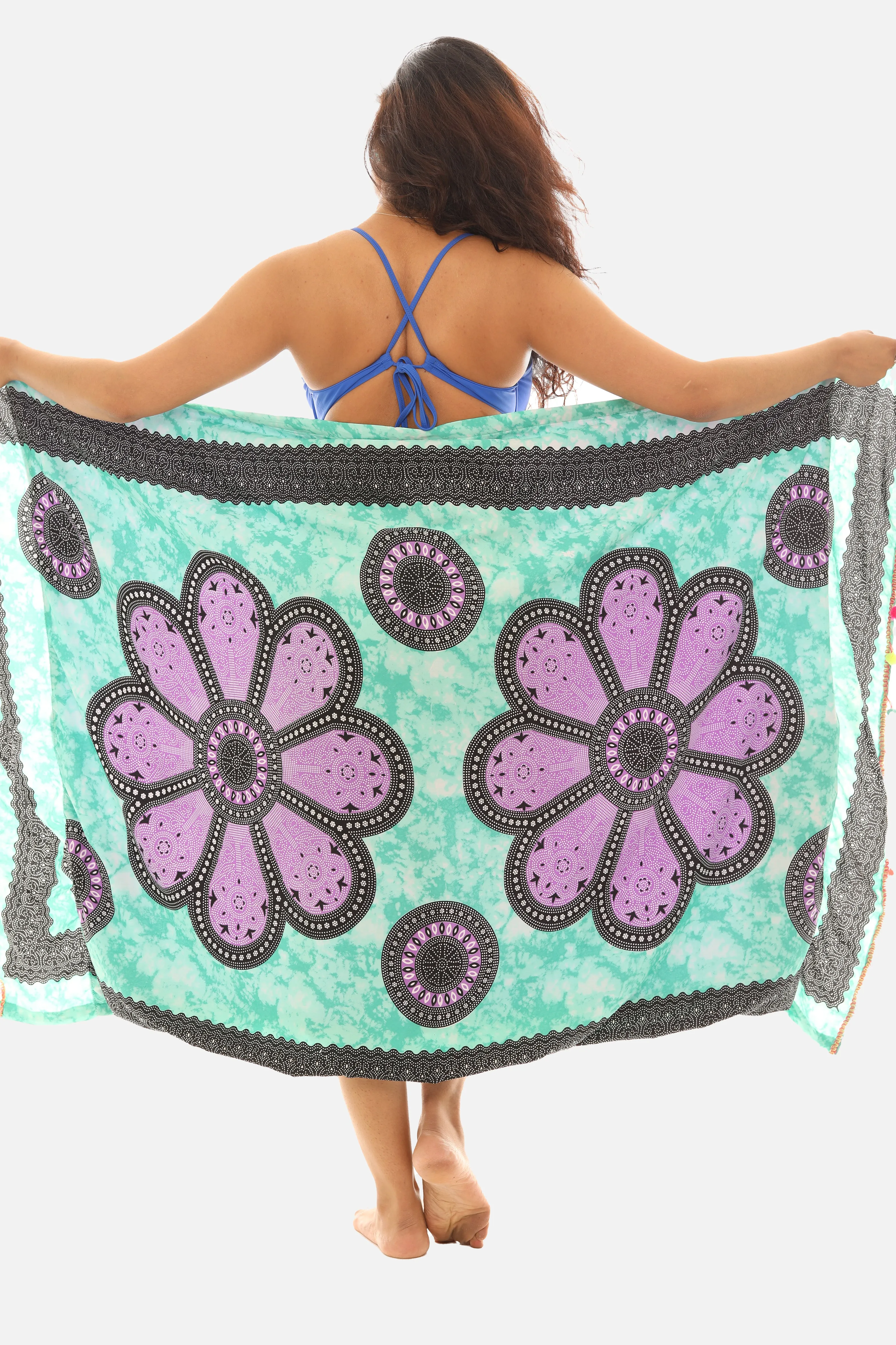 Women's Polyester Printed Sarong With Soft Towel Lining