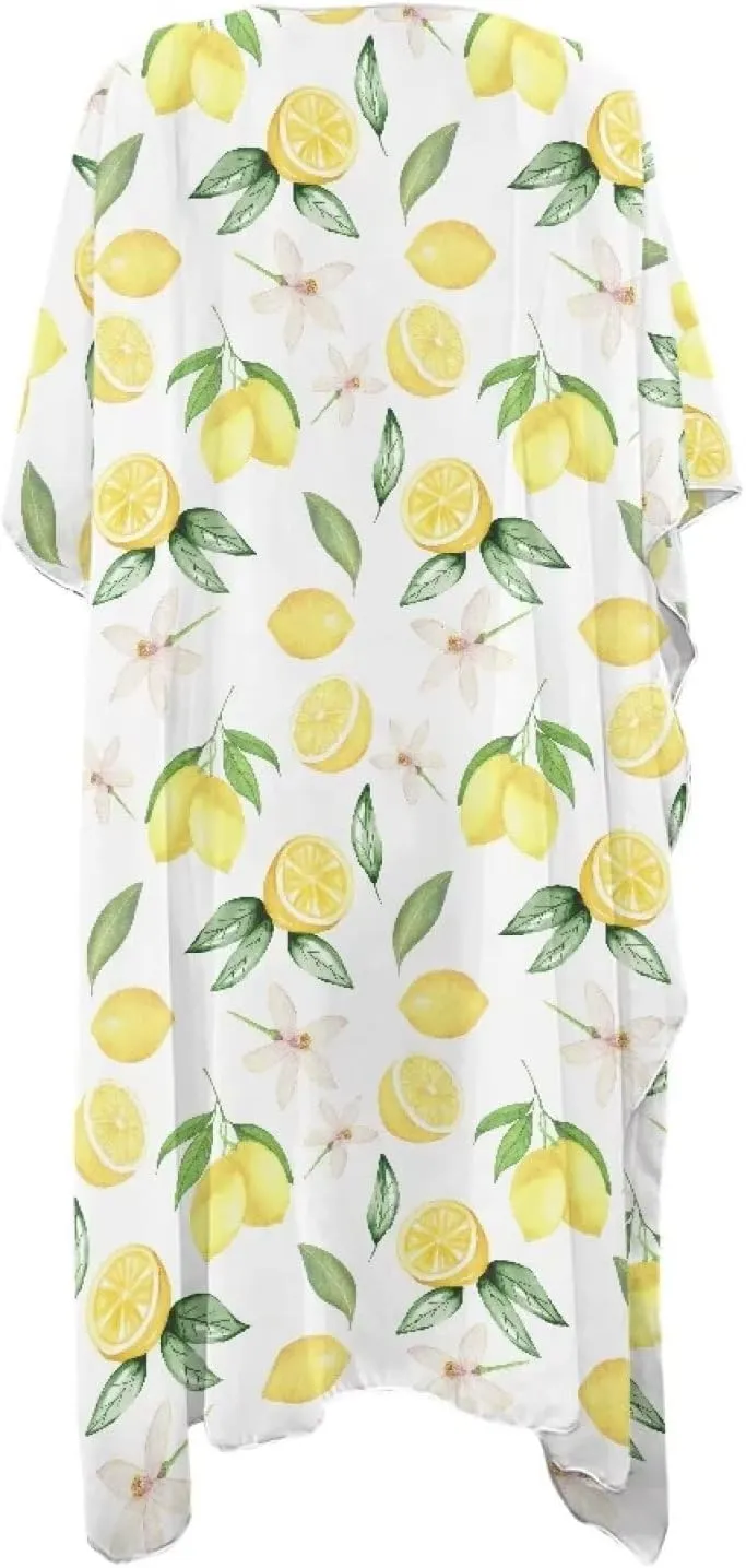 Women's Summer Beach Cover Up Chiffon Long Bikini Swimsuit Coverup Soft Sheer Cardigan Short Sleeve Beachwear