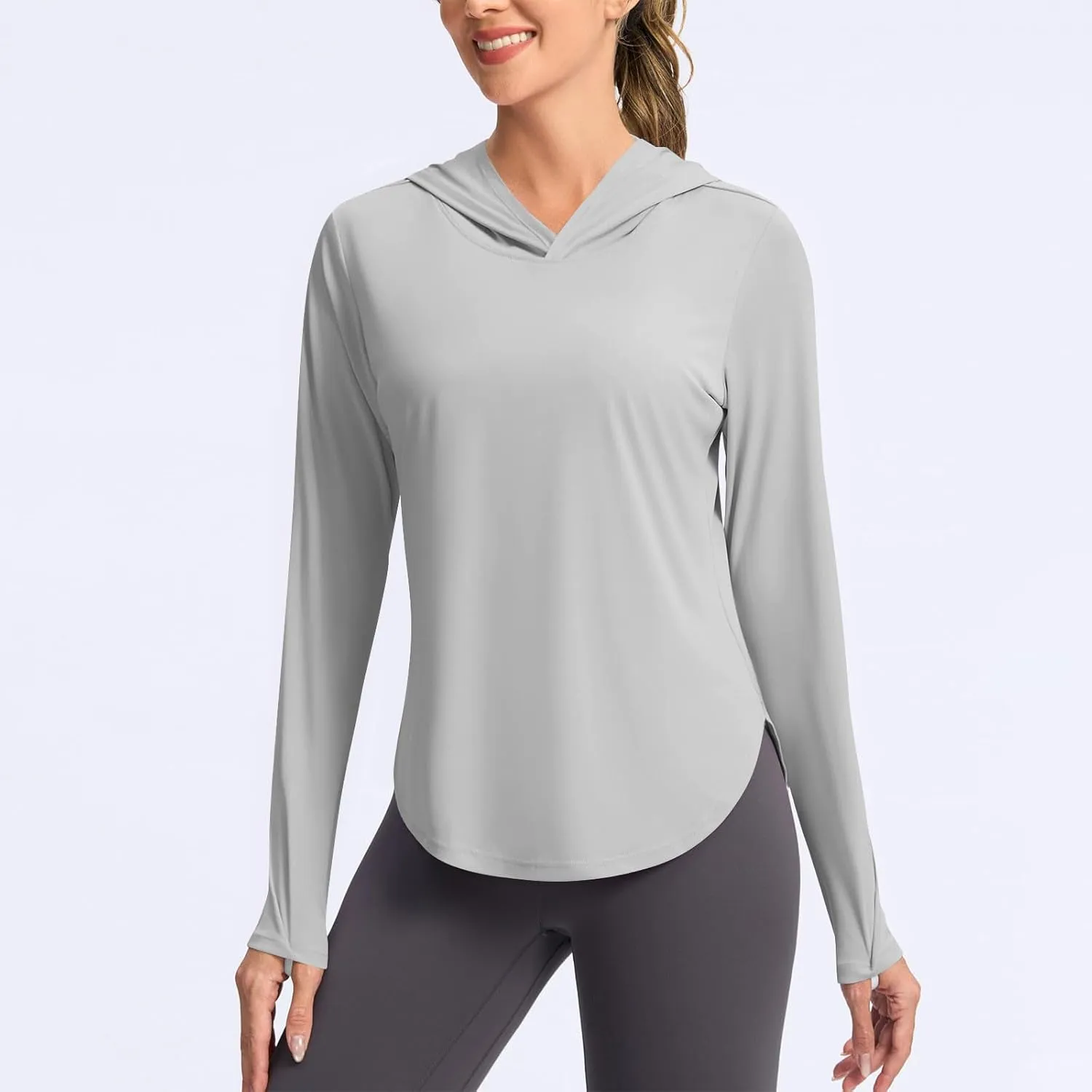 Women's Sun Protection Hoodie UPF 50  Fishing Hiking Shirt Long Sleeve SPF Shirts Lightweight Cooling Rash Guard Tees