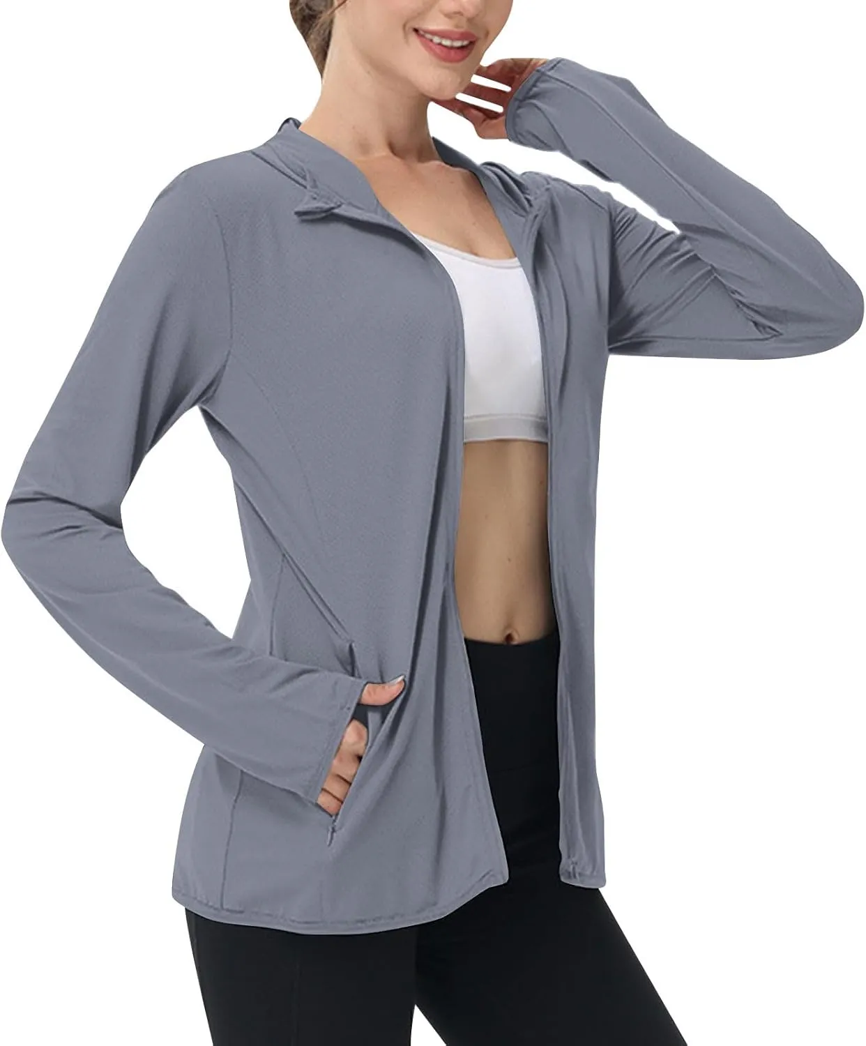 Women's Sun Protection Jacket Cooling Hooded SPF Shirts Lightweight Long Sleeve UV Clothing for Outdoor Hiking Running