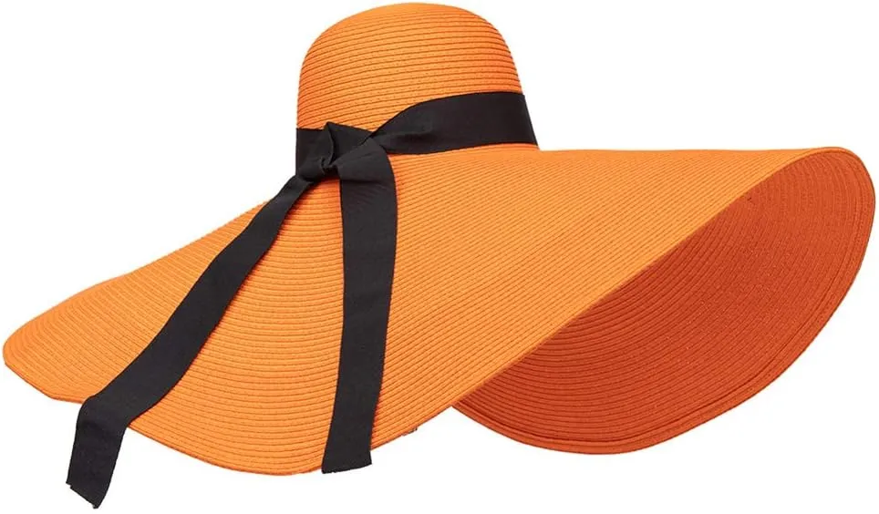 Women's Wide Brim Sun Hat - Summer Beach UV Protection Packable Reversible Bucket Hat