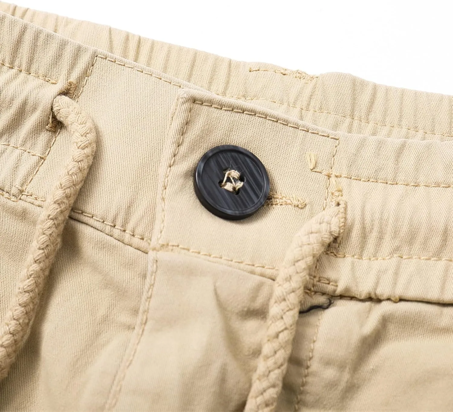 Zeiyignr Men's Cargo Shorts Relaxed Fit Elastic Waist Camping Hiking Shorts Outdoor Multi-Pocket Cotton Work Casual Shorts